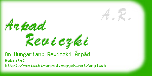 arpad reviczki business card